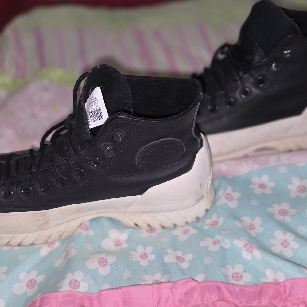 Converse Black High-Top Sneakers with White Sole